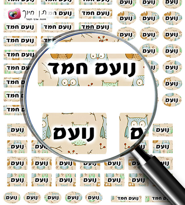 106 מדבקות שם דגם ינשופים