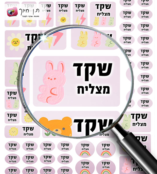 70 מדבקות שם השפנפנה הקטנה