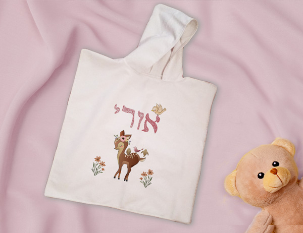 מגבת פונצו לילדים דגם במבי