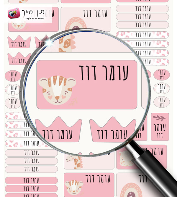63 מדבקות שם דגם נסיכת הספארי