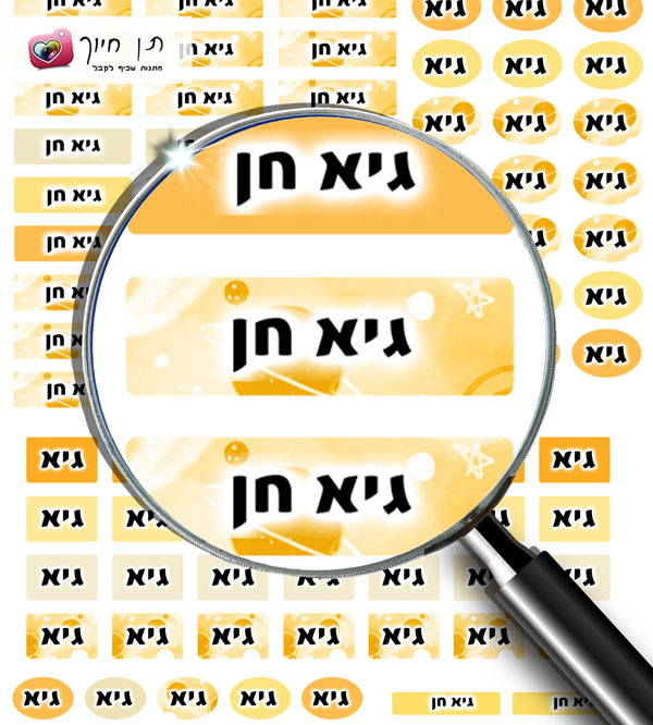 106 מדבקות שם דגם גיא