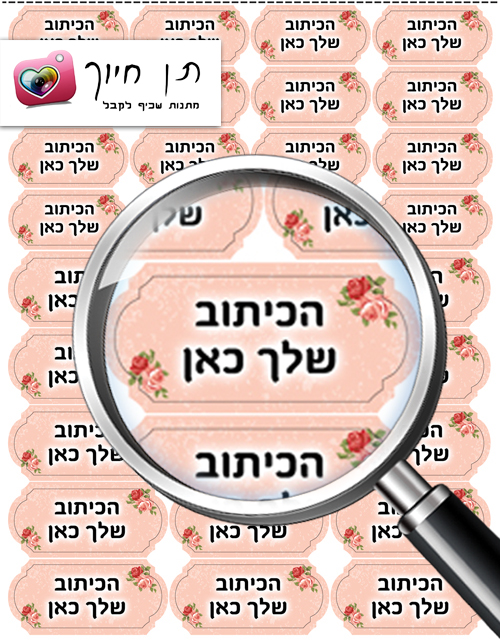 מדבקות שם עם טלפון דגם 3