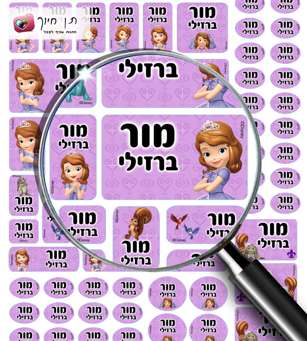 דיסני 70 מדבקות שם "סופיה"