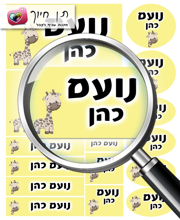 14 מדבקות שם דגם  ג'ירף