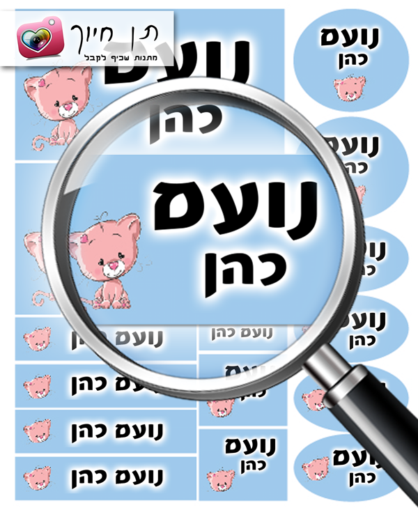 14 מדבקות שם דגם חתלתול